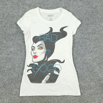 Disney Shirt Women's Small White Maleficent Graphic Tee Short Sleeve Top Adult S • $9.59