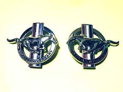 FORD MUSTANG FENDER EMBLEM BADGE LOGO SYMBOL Set Of 2 35th Anniversary • $24.95