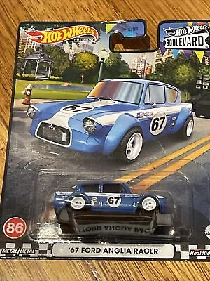 NEW Hot Wheels Boulevard 67 Ford Anglia Racer Blue 2023 No 86 HKF32 Genuine • $15