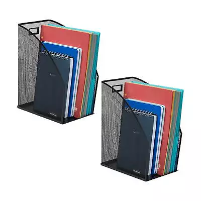 Vertical File Storage Desktop Organizer Workspace Office Metal • $27.70