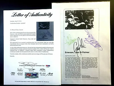 EMERSON LAKE PALMER Autographed Signed 8x10 Photo PSA/DNA LOA ELP ROCK LEGEND • $499.99