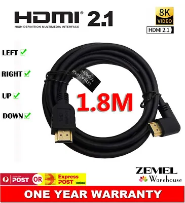 Up Down Right Left 90 Degree Angled HDMI 2.1 Cable 8K Ultra HDTV HDR Adapter AU • $14
