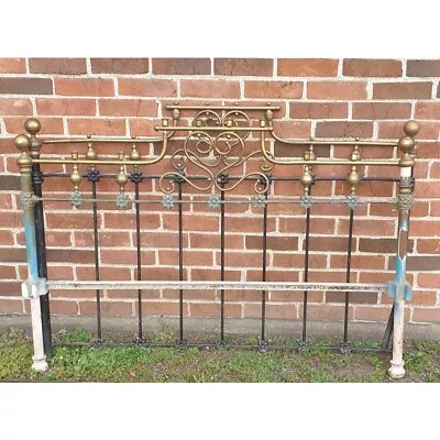 Antique Brass/Iron? Full Size Ornate Headboard & Footboard For Project/Parts • $139.99