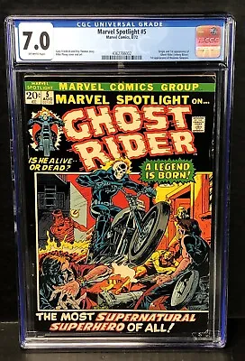 Marvel Spotlight #5 CGC 7.0 Off-White Pages First Ghost Rider Appearance FN/VF • $1599.95