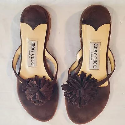 Vintage Jimmy Choo Women's Size 35/US 4 Brown Suede Sandals  • $59.98