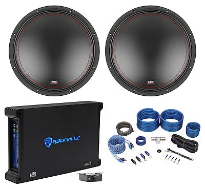 (2) MTX 5512-22 12  1600w DVC 2-ohm Car Audio Subwoofers+Mono Amplifier+Amp Kit • $489.85