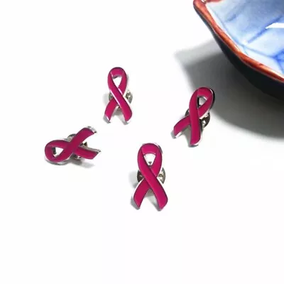 10Pcs Breast Cancers Awareness Brooch Trend Lapel Pins Pink Ribbon Designed • £5.96