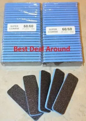 Lot Of 50 / 100 Nail Files 60/60 Grit SUPER COARSE Manicure Pedicure Finger • $15