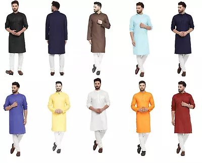 £23.24 • Buy New Cotton Kurta Pajama Set For Men Yoga Indian Pakistani Clothing