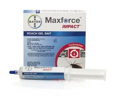 Envu Maxforce Impact Roach Gel Bait  4 X 30g Tubes 1 Plunger 2 Tips • $41.99