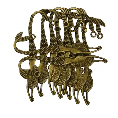 10Pcs Vintage Bronze Beading Mermaid Bookmarks With Loop For DIY Making • $7.55