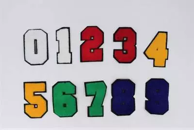 $6.49 • Buy 3 Inch Chenille Multiple Colors Chenille Numbers Patches