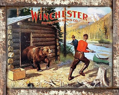 Winchester Hunting Firearms S2 8x10 Rustic Vintage Sign Style Poster • $12.50