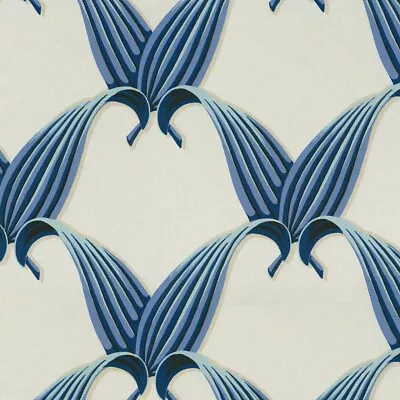 P Kaufmann OMBRE PALM BLISS Cotton Blue Tropical Leaf Drapery Uph Fabric • $16.99