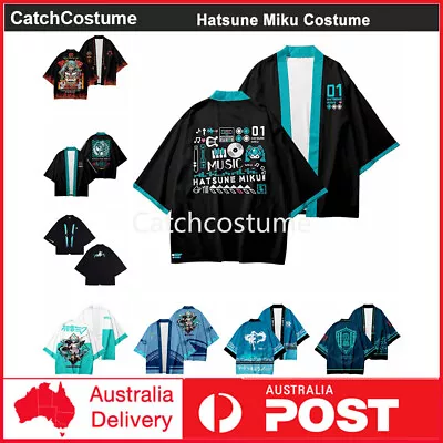 Vocaloid Hatsune Miku Cosplay Costume Robe Cloak 3D Printed Kimono Cape Unisex • $17.08