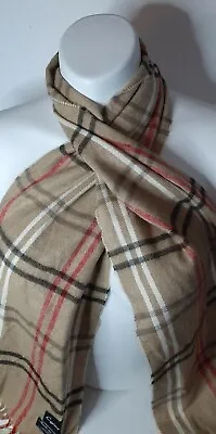 Cejon Scarf Made In Italy Plaid Flannel Brown Neutral • $13