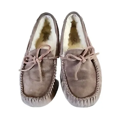 UGG Dakota Slippers Women's 7 House Shoes Brown 5612 Moccasin Loafers Sherpa • $22.99