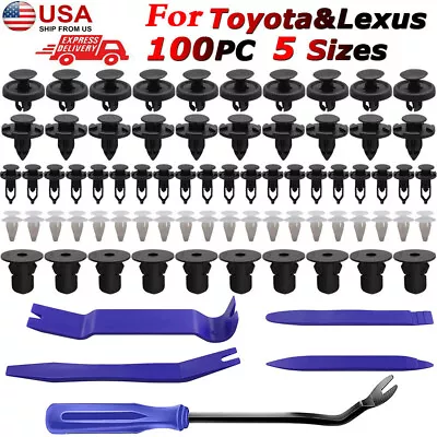$7.79 • Buy 100Pcs For TOYOTA LEXUS Fasteners Trim Panel Clips Push Pin Fender Bumper Tool