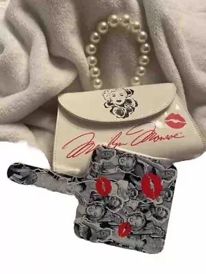 3 PC LOT MARILYN MONROE PURSE & 1 FOLDING Mirror And Hand Held Mirror • $11.99