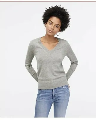 Nwt $138 J.crew Oversized Gray  100%  Cashmere V- Neck  Sweater Size Xxs • $75
