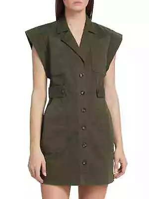 NWT $398 VERONICA BEARD Jax Utility Buttoned Shirt Dress In Army Green 2 • $20.50