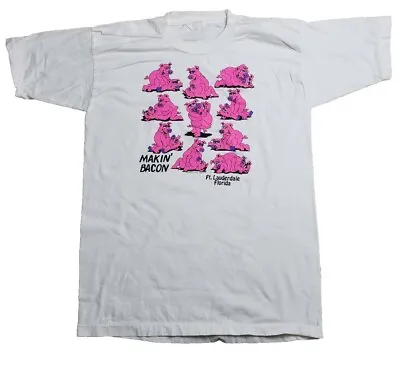 Vintage Co Stars Sportswear Makin Bacon Cartoon Pig Sex Positions T Shirt Sz L • $39.99