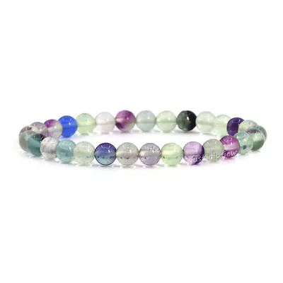 6mm Fashion Round Gemstone Beads Stretchable Bracelet 6.5  • £6.83