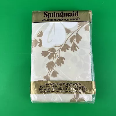 Vintage Springmaid Wondercale King Set Of Two Pillowcases Percale • $18.50