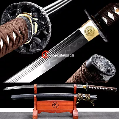 40'' Monkey&Peach Katana Clay Tempered T10 Japanese Samurai Sword Double Groove • $135.29