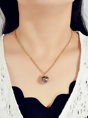Lovely Gold Chain Colorful Beads Cat Ball Pendant Necklace Dainty Gift For Women • $1.97