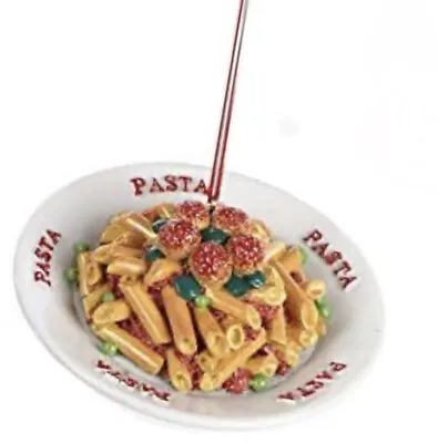 Pasta Ornament Italian Noodle Tomato Sauce Garlic Dinner Italy Basil Plate Food • $26.99