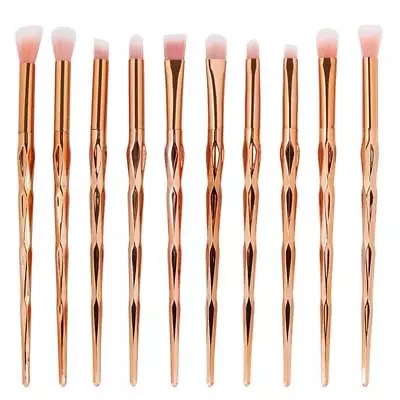 10Pcs Cosmetic Mermaid Foundation Eyeshadow Contour Eye Lip Makeup Brushes • $17.82