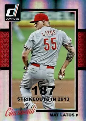 2014 Donruss #284 Mat Latos Career Stat Line #d/187 • $1.79