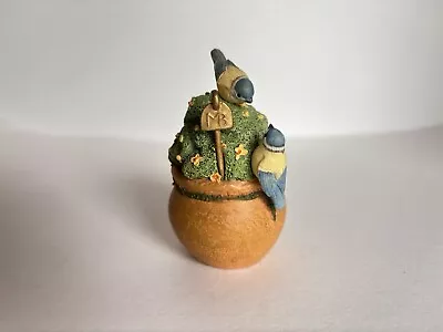 RARE Marjolein Bastin Nature’s Sketchbook BIRDS ON FLOWER POT FIGURINE • $27.20