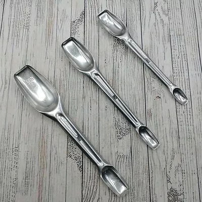 Vintage Foley Locking Nesting Measuring Spoons Double Ended Stainless Set Of 3 • $35.14