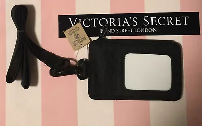 New Victorias Secret Pink Wallet ID Holder Lanyard Black N6677 • $19.99