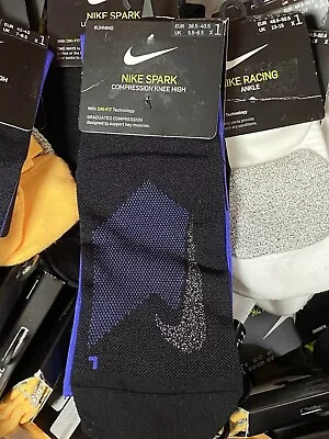 Nike Spark Compression Knee Over Calf RUNNING SOCKS SX6267-554 UK 5-6.5 US 6-7.5 • £24.99