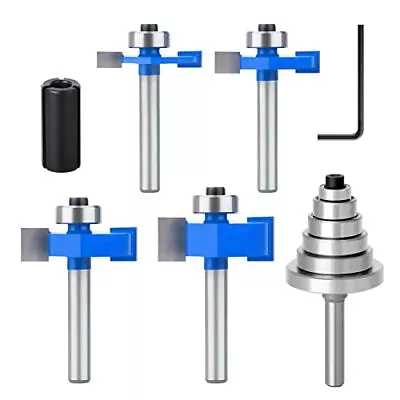 4Pcs Rabbet Router Bit 1/4  Shank With 6 Bearings Set - 1/16  1/8  3/16  1/4 ... • $30.05