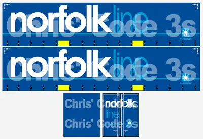 Code 3 Adhesive Vinyl Trailer Decals - Norfolk Line - 1/50 1/64 1/76 1/148 1/87 • £7