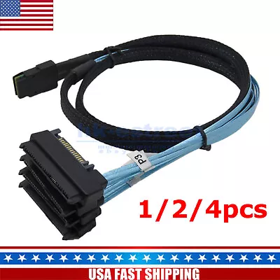 Lot Mini SAS 36P SFF-8087 To 4 SFF-8482 Connectors With SATA Power Cable 3FT 1M • $51.96