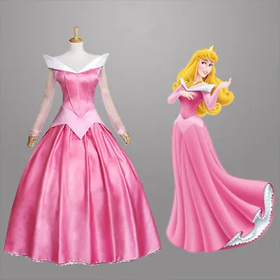 Sleeping Beauty Princess Aurora Pink Adult Cosplay Costume ：4 • $39.90