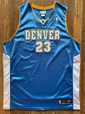 Marcus Camby Men's 52 XXL Reebok Authentic Denver Nuggets Blue NBA Jersey • $95.91