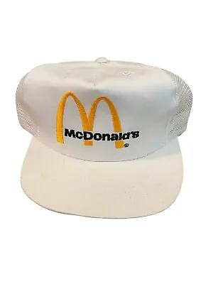 Vintage MCDONALD'S Snapback Baseball Hat Mesh Back Cap White • $27.99