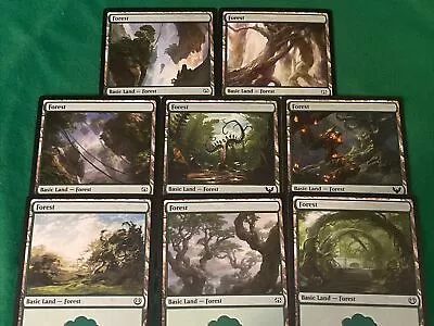 MTG 8 Pack Of Basic Lands With Different Art - Forests - Lot 6 • $0.99