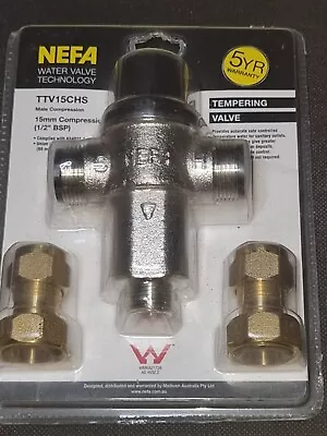 New Nefa TTV15CHS 15mm DR Brass Adjustable Tempering Valve • $89.99