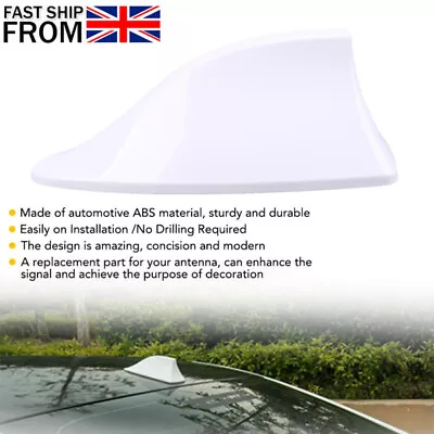 £8.39 • Buy White Color Car Shark Fin Black Roof Antenna Aerial FM/AM Radio Signal Universal