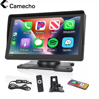 7 Inch Portable Touch Screen Car Radio Wireless Apple Carplay+Android Auto BT FM • £45.99