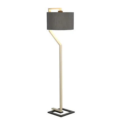 Floor Lamp Whale Shade Cream And Dark Grey Painted Metal Base LED E27 60W Bulb • £419.99