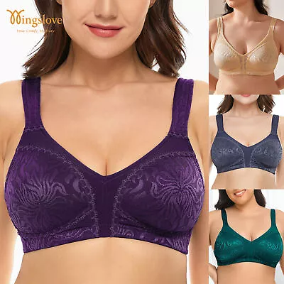 Wingslove Women's Full Cup Minimizer Bra Non Padded Non Wired Lingerie Plus Size • $17.09