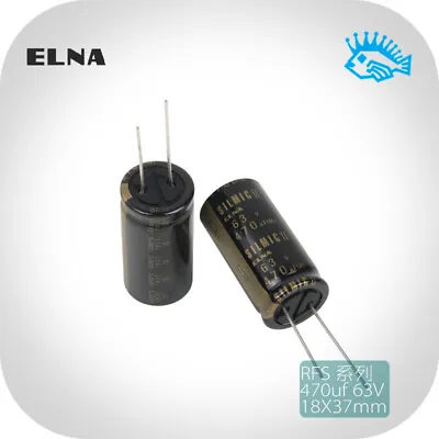 470uf 63V ELNA SILMIC II RFS Series Fever Audio Electrolytic Capacitor 18 X 37mm • $8.99
